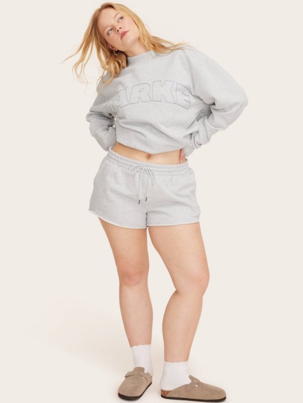 Parke x Target Mid-Rise Pull On Sweatshorts Gray S NWT